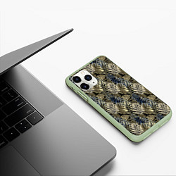 Чехол iPhone 11 Pro матовый Оливковый тропический узор, цвет: 3D-салатовый — фото 2