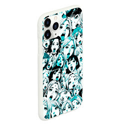 Чехол iPhone 11 Pro матовый Ahegao: Светло-голубой, цвет: 3D-белый — фото 2
