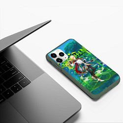 Чехол iPhone 11 Pro матовый Кавех Genshin Impact, цвет: 3D-темно-зеленый — фото 2