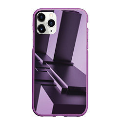 Чехол iPhone 11 Pro матовый Фиолетовая геометрия