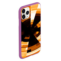 Чехол iPhone 11 Pro матовый Абстрактный золотистый паттерн, цвет: 3D-фиолетовый — фото 2