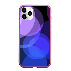 Чехол iPhone 11 Pro матовый Цветные диски, цвет: 3D-малиновый