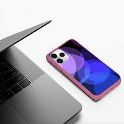 Чехол iPhone 11 Pro матовый Цветные диски, цвет: 3D-малиновый — фото 2