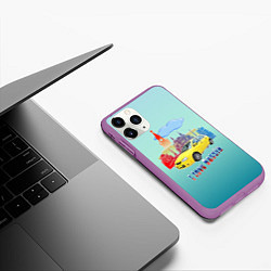 Чехол iPhone 11 Pro матовый Люблю все с России, цвет: 3D-фиолетовый — фото 2