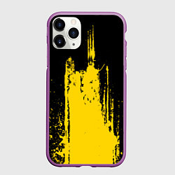 Чехол iPhone 11 Pro матовый Фонтан бурлящей желтой краски, цвет: 3D-фиолетовый