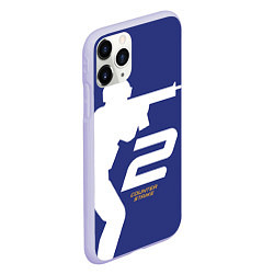 Чехол iPhone 11 Pro матовый Counter Strike 2 силуэт, цвет: 3D-светло-сиреневый — фото 2