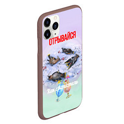 Чехол iPhone 11 Pro матовый Забродившие ягоды и пьяные свиристели, цвет: 3D-коричневый — фото 2