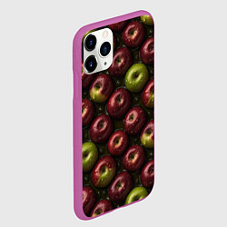 Чехол iPhone 11 Pro матовый Сочная текстура из яблок, цвет: 3D-фиолетовый — фото 2