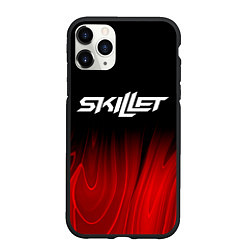 Чехол iPhone 11 Pro матовый Skillet red plasma, цвет: 3D-черный