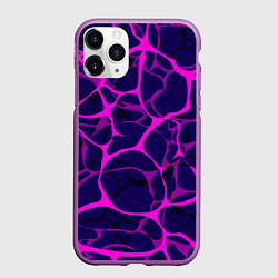Чехол iPhone 11 Pro матовый Неоновая аниме вода, цвет: 3D-фиолетовый
