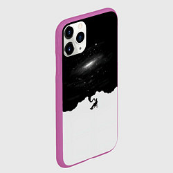 Чехол iPhone 11 Pro матовый Черно-белая галактика, цвет: 3D-фиолетовый — фото 2