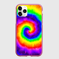 Чехол iPhone 11 Pro матовый Тай-дай, цвет: 3D-малиновый