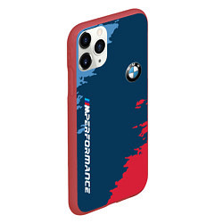 Чехол iPhone 11 Pro матовый BMW m performance grunge, цвет: 3D-красный — фото 2