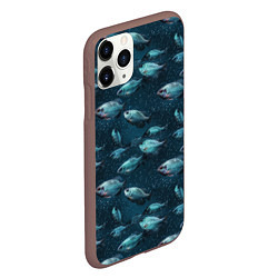 Чехол iPhone 11 Pro матовый Текстура из рыбок, цвет: 3D-коричневый — фото 2