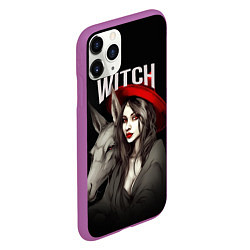 Чехол iPhone 11 Pro матовый Ведьма с ослом, цвет: 3D-фиолетовый — фото 2