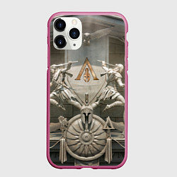Чехол iPhone 11 Pro матовый Знаки братства ассасинов, цвет: 3D-малиновый