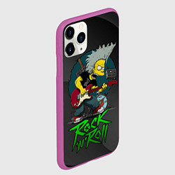 Чехол iPhone 11 Pro матовый Рок в стиле Симпсонов, цвет: 3D-фиолетовый — фото 2