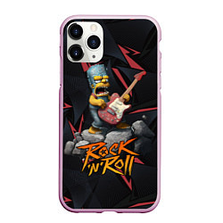 Чехол iPhone 11 Pro матовый Rocknroll simpsons, цвет: 3D-розовый