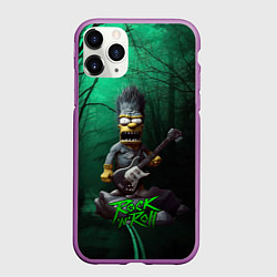 Чехол iPhone 11 Pro матовый Simpsons hard rock, цвет: 3D-фиолетовый