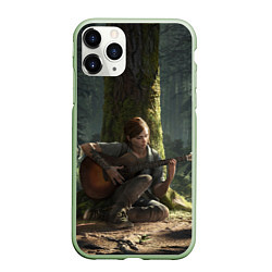 Чехол iPhone 11 Pro матовый Элли с гитарой, цвет: 3D-салатовый