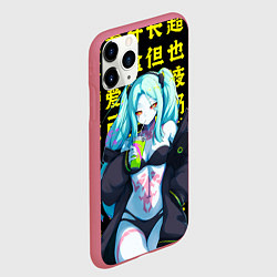 Чехол iPhone 11 Pro матовый Ребекка - аниме Киберпанк, цвет: 3D-малиновый — фото 2