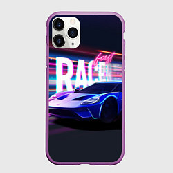 Чехол iPhone 11 Pro матовый Fast racer, цвет: 3D-фиолетовый