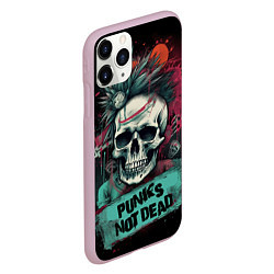 Чехол iPhone 11 Pro матовый Punks not dead, цвет: 3D-розовый — фото 2