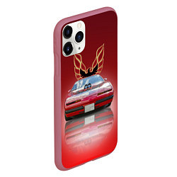 Чехол iPhone 11 Pro матовый Американский спорткар Pontiac Firebird, цвет: 3D-малиновый — фото 2