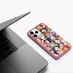 Чехол iPhone 11 Pro матовый Anime hentai ahegao manga, цвет: 3D-малиновый — фото 2