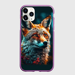 Чехол iPhone 11 Pro матовый Лисица фотореализм, цвет: 3D-фиолетовый