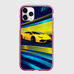 Чехол iPhone 11 Pro матовый Желтый итальянский суперкар