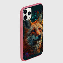 Чехол iPhone 11 Pro матовый Лис в цветах, цвет: 3D-малиновый — фото 2