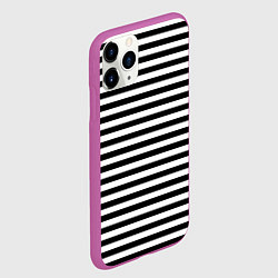 Чехол iPhone 11 Pro матовый Тельняшка черная Подводного флота ВМФ, цвет: 3D-фиолетовый — фото 2