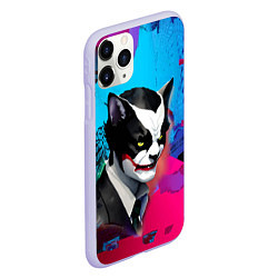 Чехол iPhone 11 Pro матовый Dude-cat - neural network - pop art, цвет: 3D-светло-сиреневый — фото 2