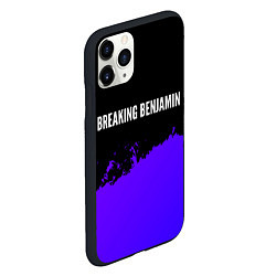 Чехол iPhone 11 Pro матовый Breaking Benjamin purple grunge, цвет: 3D-черный — фото 2