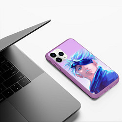 Чехол iPhone 11 Pro матовый Магическая битва Годжо Сатору, цвет: 3D-фиолетовый — фото 2