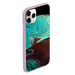 Чехол iPhone 11 Pro матовый Часть иссушённой планеты и космос, цвет: 3D-розовый — фото 2
