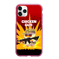 Чехол iPhone 11 Pro матовый Chicken Gun - спецназ, цвет: 3D-малиновый