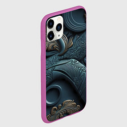 Чехол iPhone 11 Pro матовый Узорные фракталы, цвет: 3D-фиолетовый — фото 2
