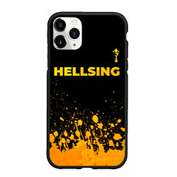 Чехол iPhone 11 Pro матовый Hellsing - gold gradient: символ сверху