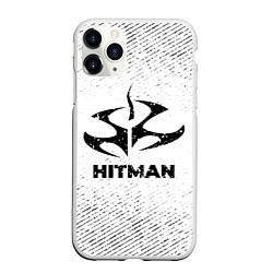 Чехол iPhone 11 Pro матовый Hitman с потертостями на светлом фоне
