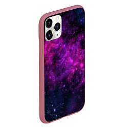 Чехол iPhone 11 Pro матовый Neon pink nebula, цвет: 3D-малиновый — фото 2