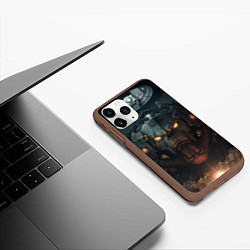 Чехол iPhone 11 Pro матовый Space marine machine, цвет: 3D-коричневый — фото 2