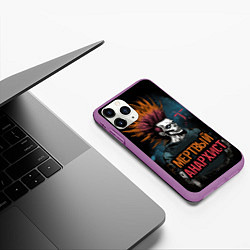 Чехол iPhone 11 Pro матовый Панк мертвый анархист, цвет: 3D-фиолетовый — фото 2