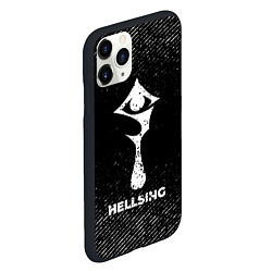 Чехол iPhone 11 Pro матовый Hellsing с потертостями на темном фоне, цвет: 3D-черный — фото 2