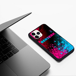 Чехол iPhone 11 Pro матовый Berserk - neon gradient: символ сверху, цвет: 3D-черный — фото 2