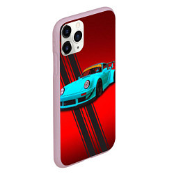 Чехол iPhone 11 Pro матовый Немецкий спортивный автомобиль Porsche 911, цвет: 3D-розовый — фото 2