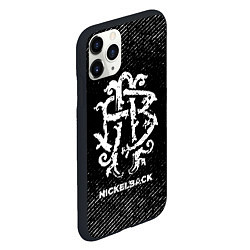 Чехол iPhone 11 Pro матовый Nickelback с потертостями на темном фоне, цвет: 3D-черный — фото 2