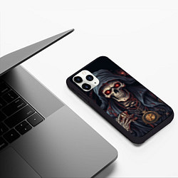 Чехол iPhone 11 Pro матовый Смерть: арт нейросети, цвет: 3D-черный — фото 2