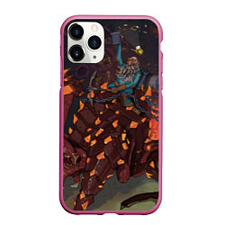 Чехол iPhone 11 Pro матовый Deep Rock Galactic Скаут верхом на монстре